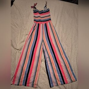One Step Ahead Colorful Striped Jumpsuit